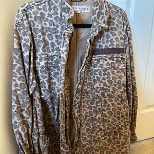 Free People Leopard Print Utility Jacket Seize the Day Jacket